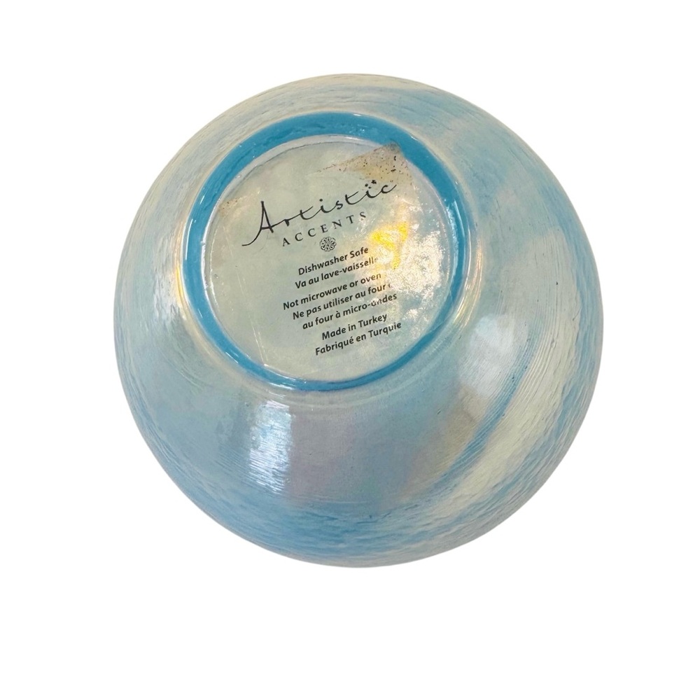 ARTISTIC ACCENT Beautiful Baby Blue Decorative Bowl Home Decor - Picture 6 of 11